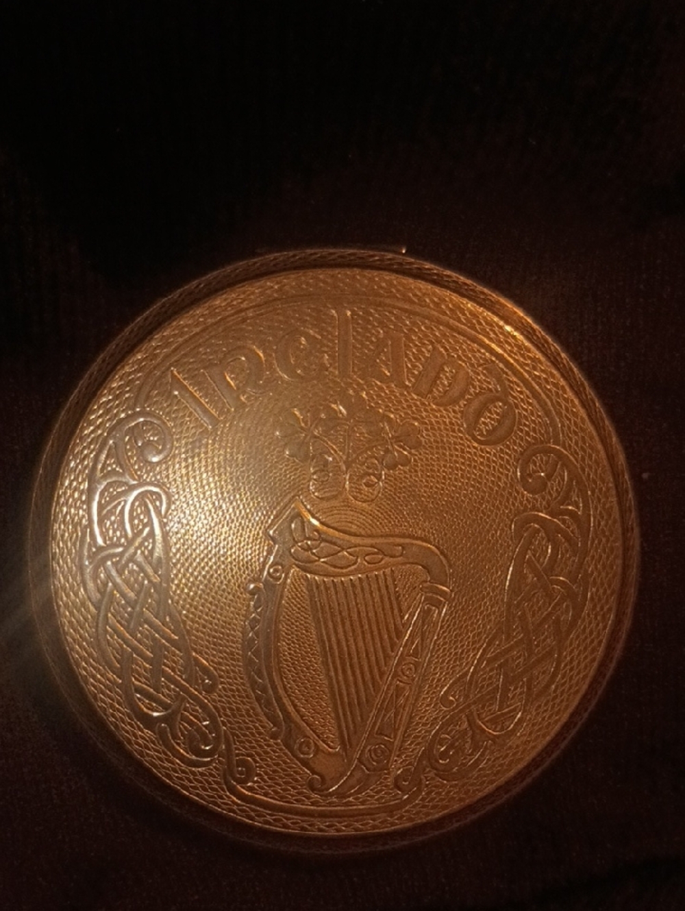 My Grandma's Gold Irish Harp Embossed Compact Mirror. Free Shipping.